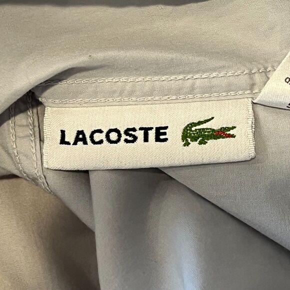 Lacoste Men's Button Front Shirt Cargo Pockets Light Grey Size 40 /US M-L - Picture 7 of 8